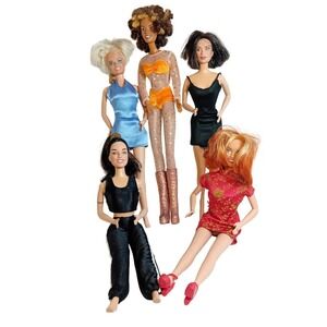 Vtg Set 5 Spice Girls Power/ On Tour Fashion Dolls Scary Posh Sporty Ginger Baby